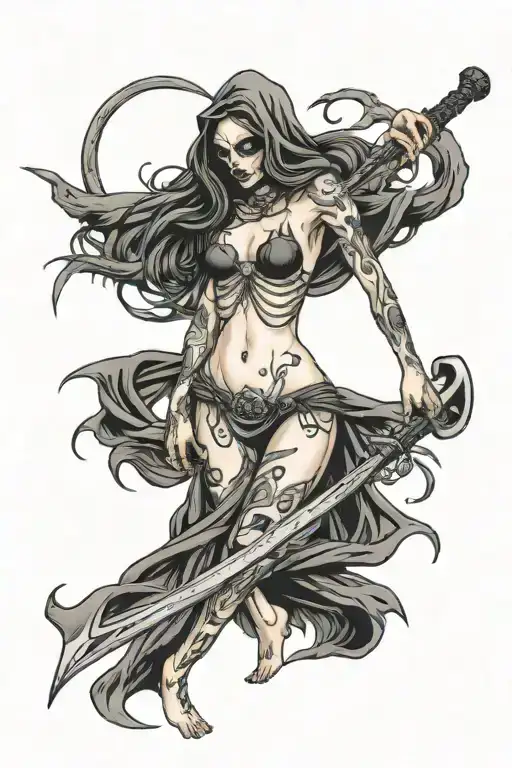 Grim Reaper Nude Girl