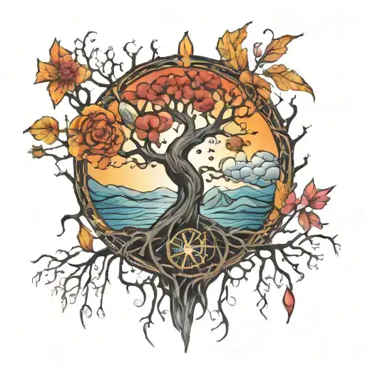 Above As Below Tree Of Life Good Evil Woman Fire Ice