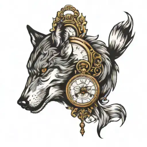 Wolf And Pocket Watch