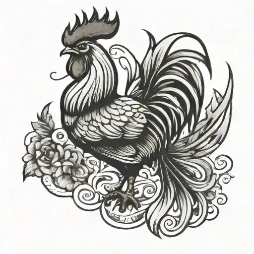 Rooster Outline