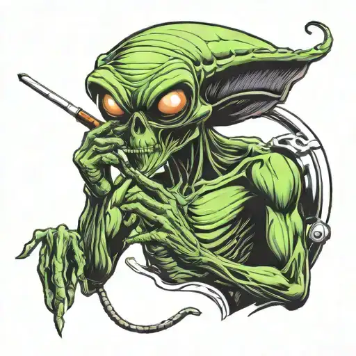 Alien Smoking A Joint