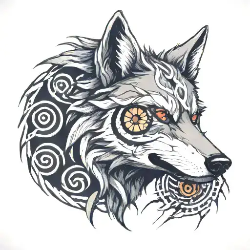 A Wolf With Sharingan Eyes And A Rinnegan