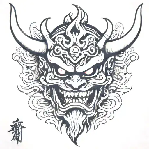 Oni Mask Demon Waves
