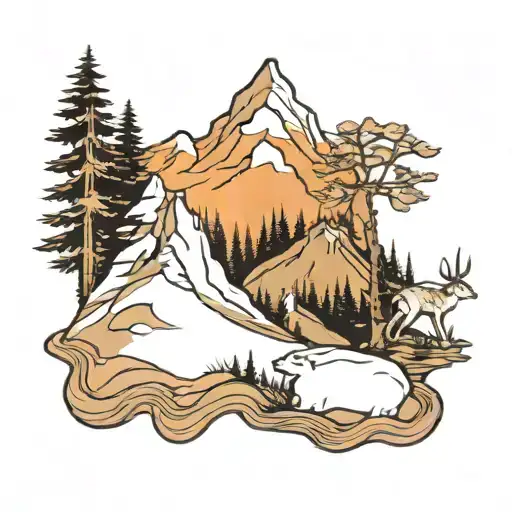 Group Friends Mountain Scene