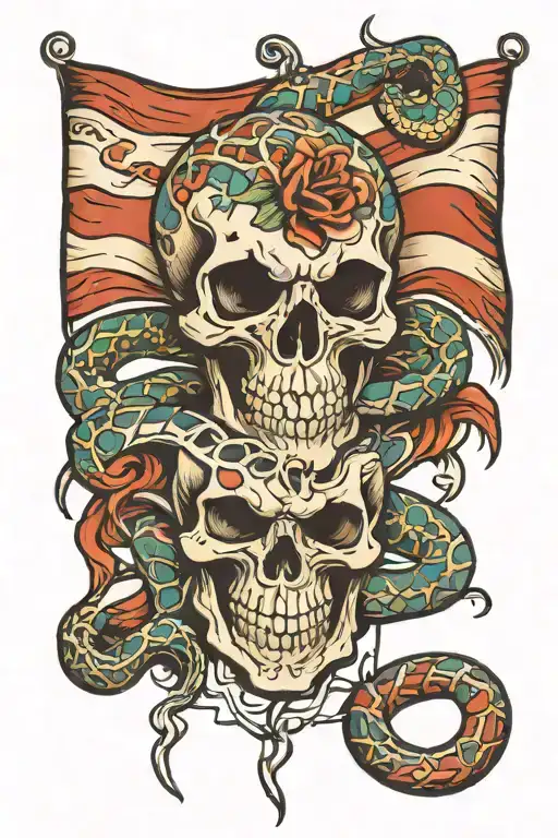 Snake Skeleton Flag