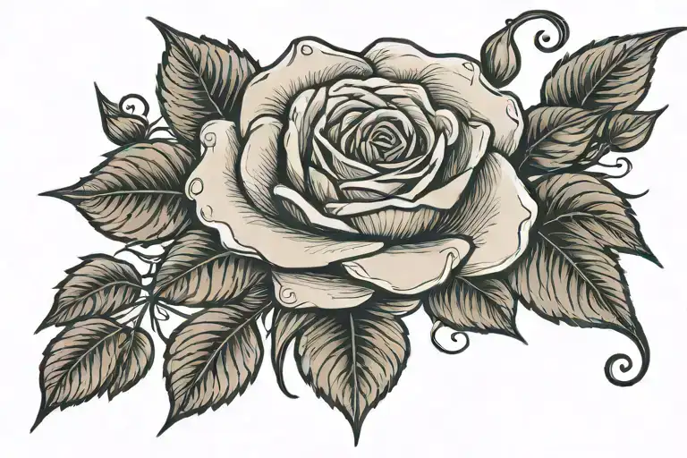 Rose With Stem Name Written