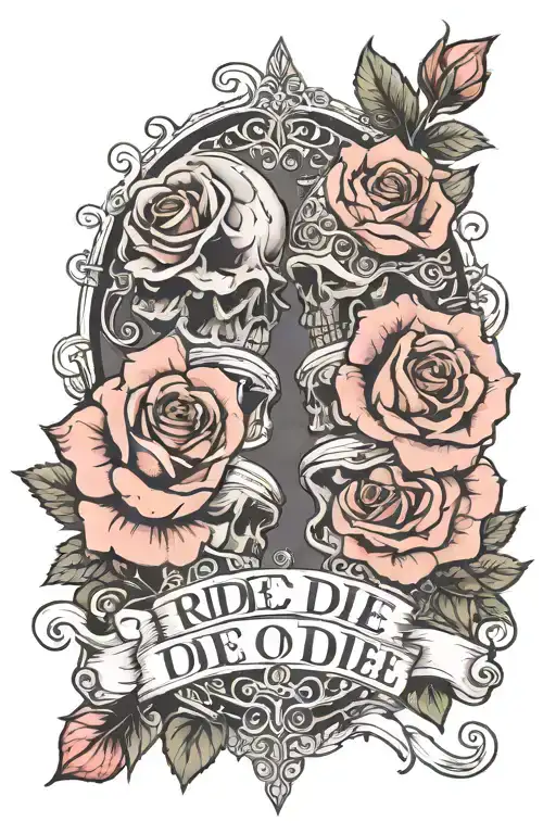 Ride Or Die Quote With Roses Intertwined