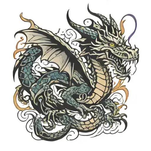 Dragon Graffiti Style Mural