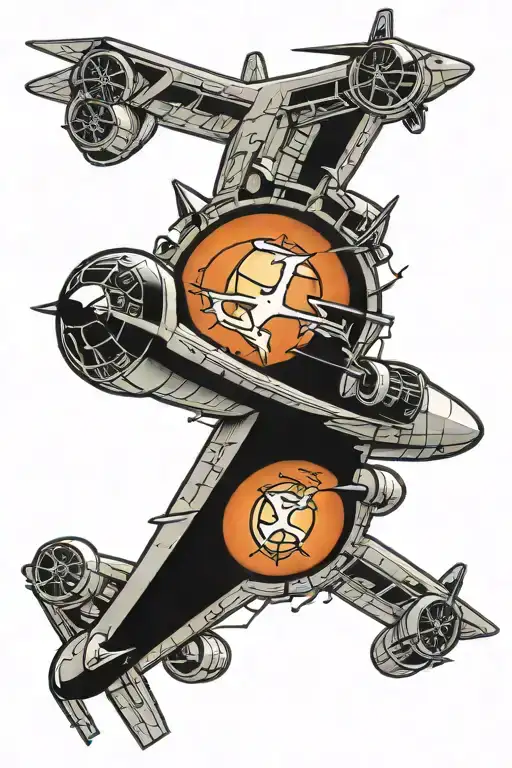 B52 Airplane Flying Over A World