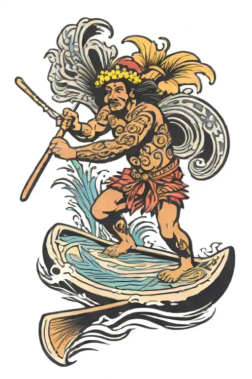 Hawaiian Paddler Riding