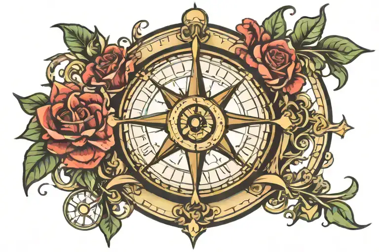 Libra Zodiac Sign Compass Surrounded