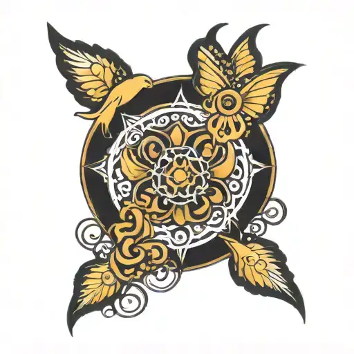 Triquerta On Black Tattoo Design