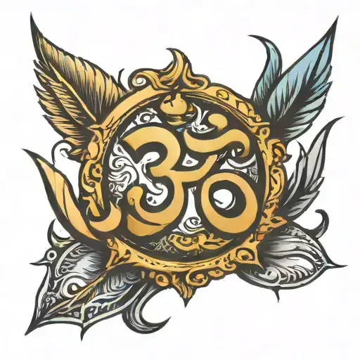 Om Symbol With Trident