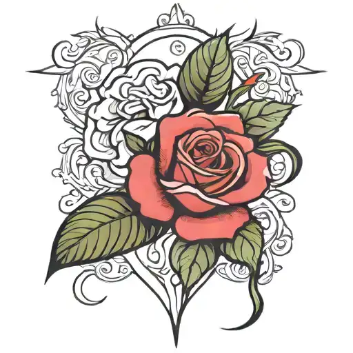 Rose Tatto Back Neck