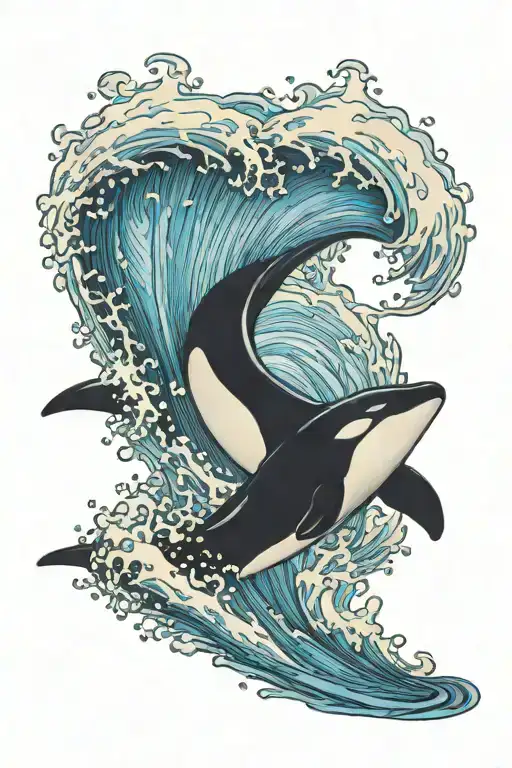 Orca Whale Breaching Ocean Surface