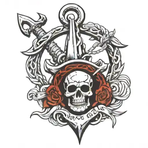Skull Anchor Intertwined