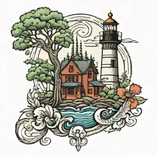 Lighthouse Paisley Redwood Tree