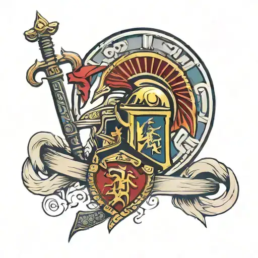 Spartan And Romanian Flag Inside