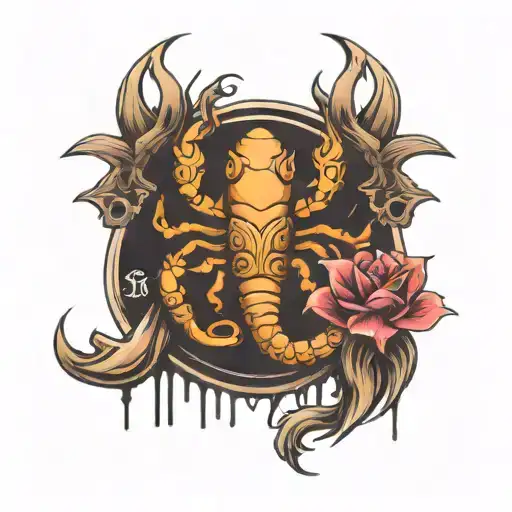 Cancer Zodiac Spine Tattoo Design