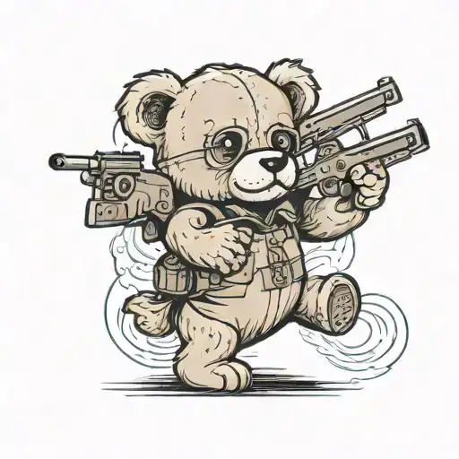 Teddy Bear Shooting Itself In The Head With A Shotgun