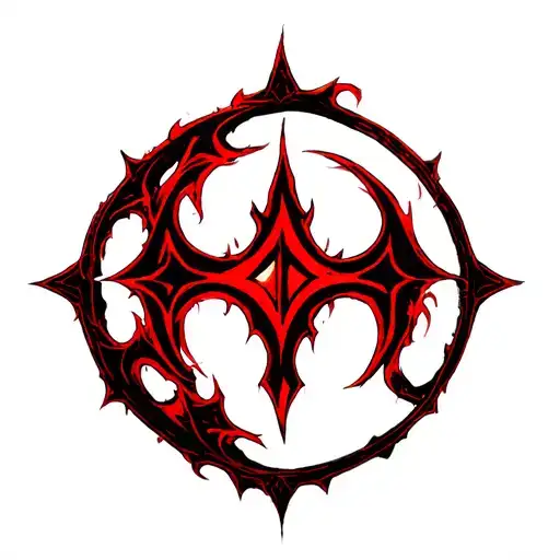 Smoky World Of Warcraft Horde Symbol Red