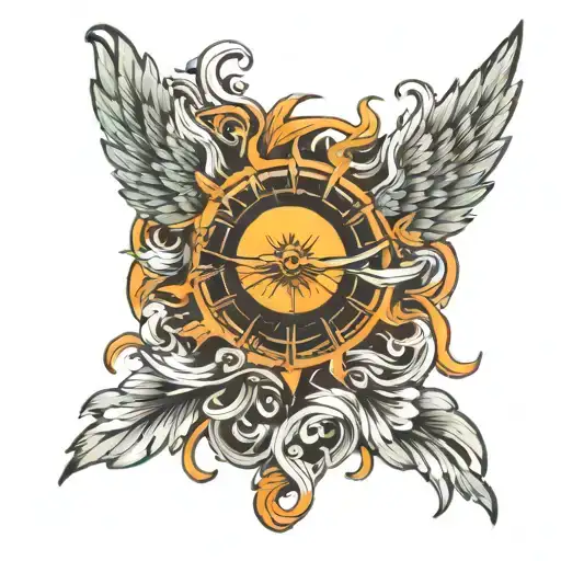 Sun And Wings Spread