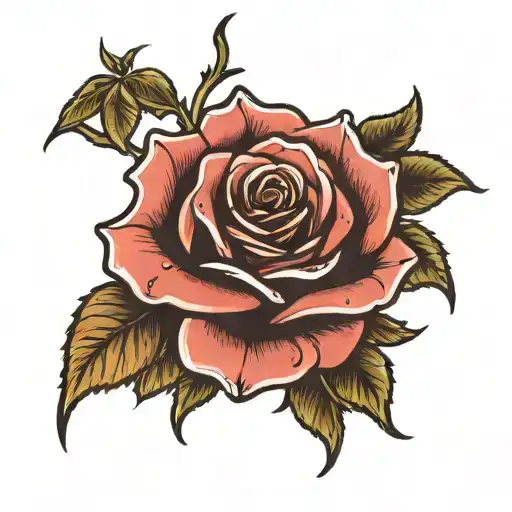 Rose With Words Going Down Stem