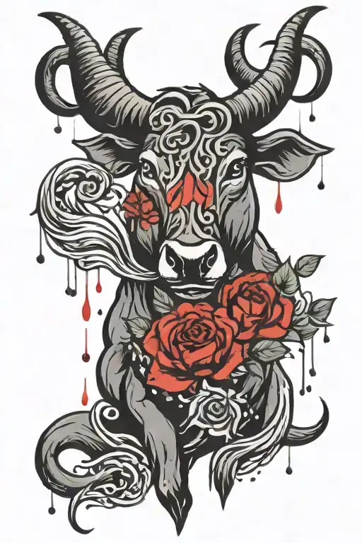Ox Zodiac Sign Surrounded My Rain