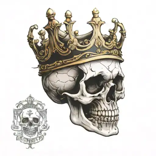 A Single Skull Wearing A Tiny Crown