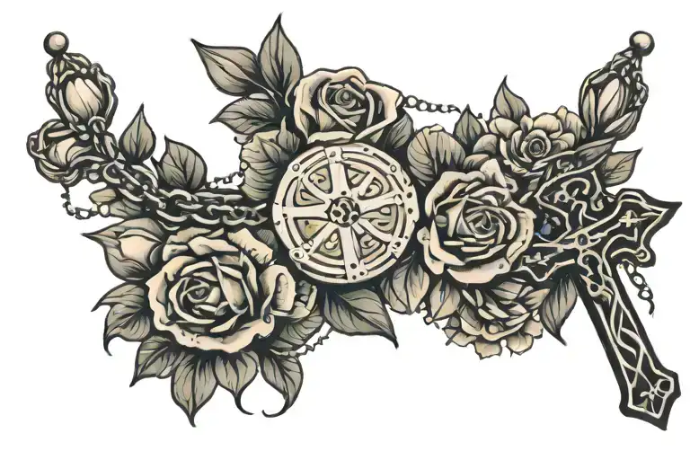 Rosary With Flowers Wrapped