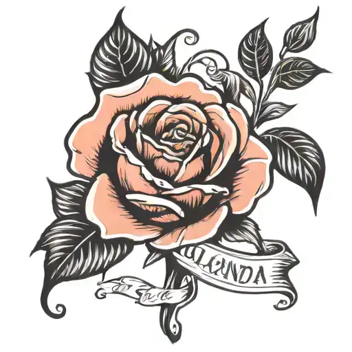 Rose With Text Jolanda Below It