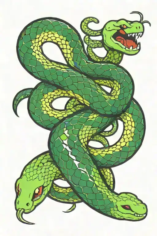 Snake Has Its Own Tail Snake Green