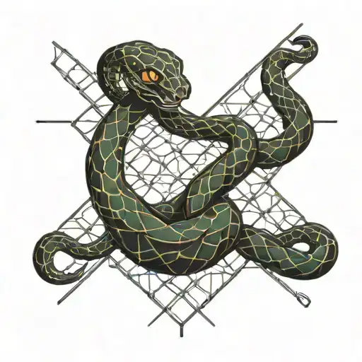 Snake Crossed In The Net