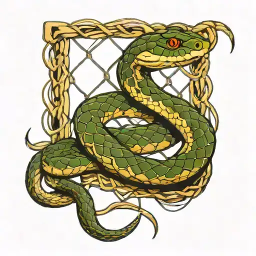 Snake In The Middle Of The Net