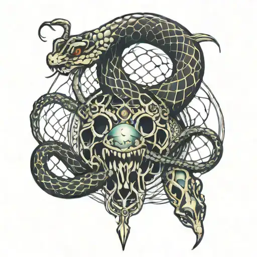 Net Below And Snake Above