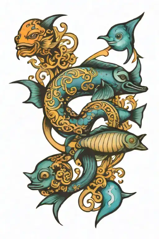 Pisces Symbol Neptune Symbol And Jupiter Symbol Incorporated