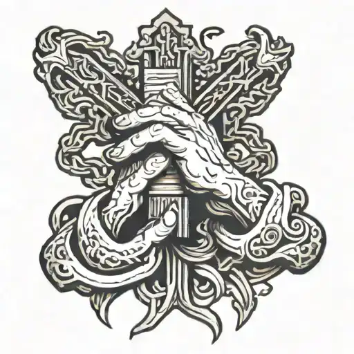 Praying Hands With Bible Intertwined