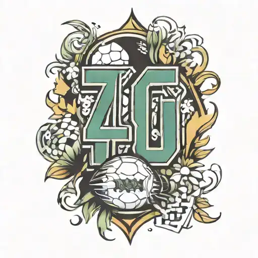 Football And Number 40 Together In Style