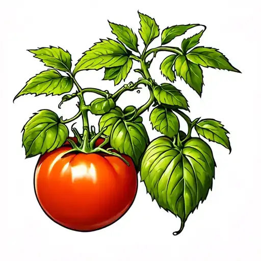 A Large Tomato Plant Growing From A Fresg Grave