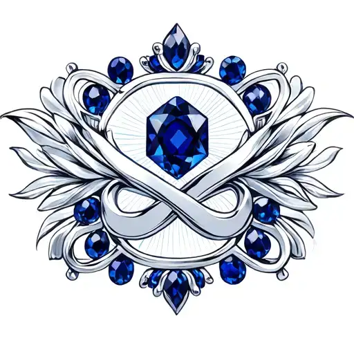 Sapphire On White Gold Infinity Symbol