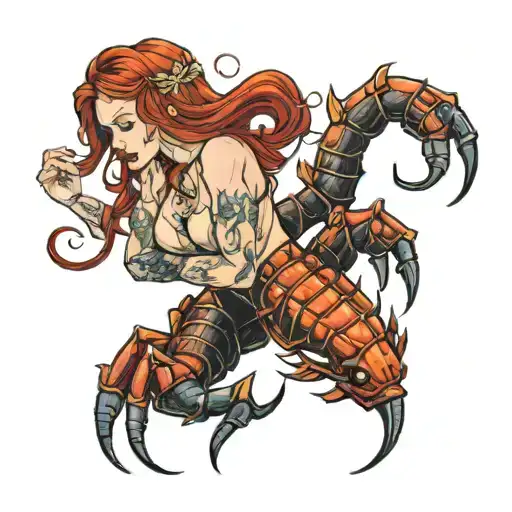 Sexy Red Head Girl As A Scorpion