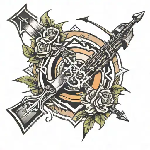 Crossing Rifles And Arrow