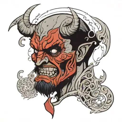 A Man Pulling Off His Face To Reveal A Demon Underneath