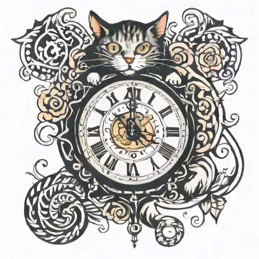 Cat And Clock