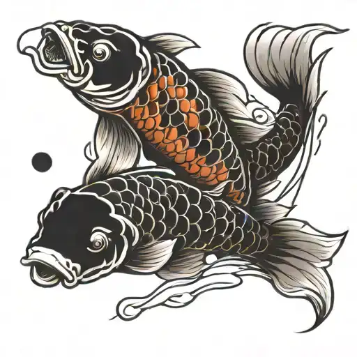 Koi Fish Swimming