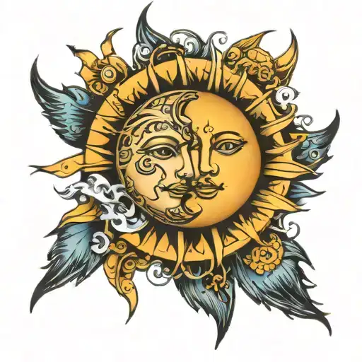 Sun And Moon Merging Together
