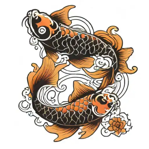 Koi Fish Yin Yang Symbol