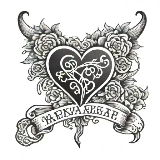 Black Heart Tattoo Name Kaenai