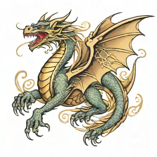 Dragon Flying Tattoo