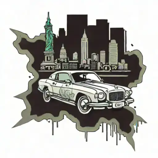 Car And City Skyline